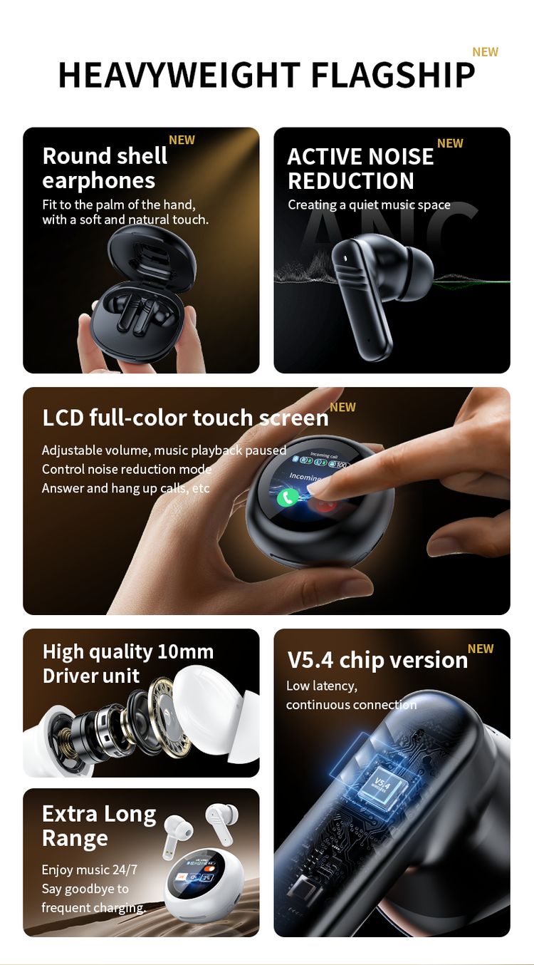 LX-30 Earphone LCD Smart Touch Screen